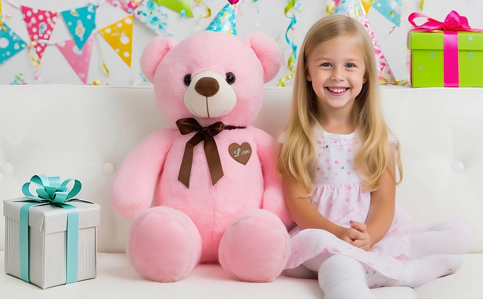 SRANWOW 45 Inches Giant Teddy Bear Super Soft Plush (Pink) - Detail 4