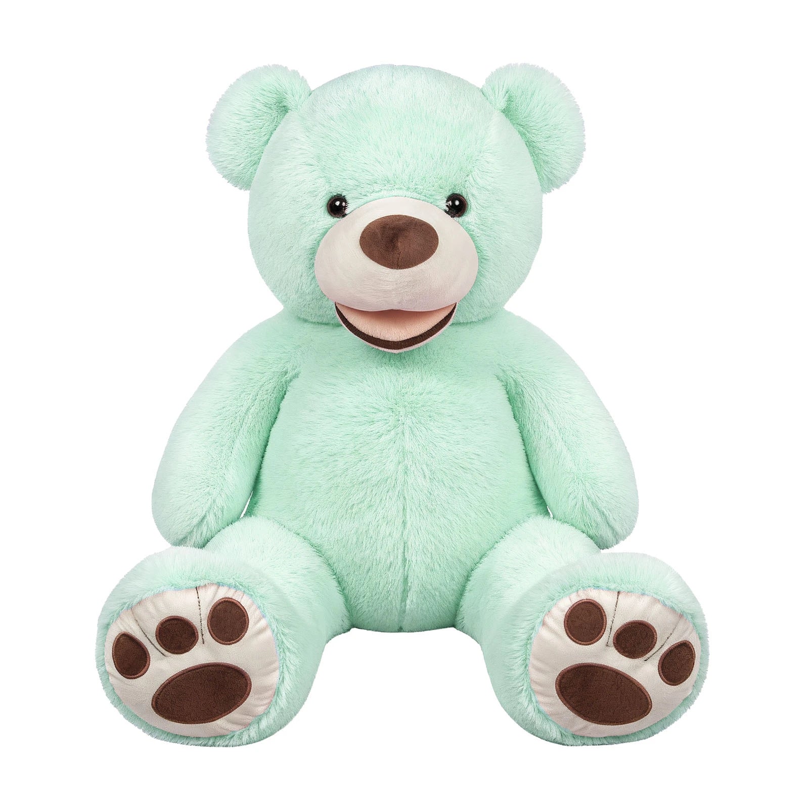 SRANWOW 52 Inches Giant Plush Teddy Bear Soft Gray Stuffed Animal with Paw Details (Blue)