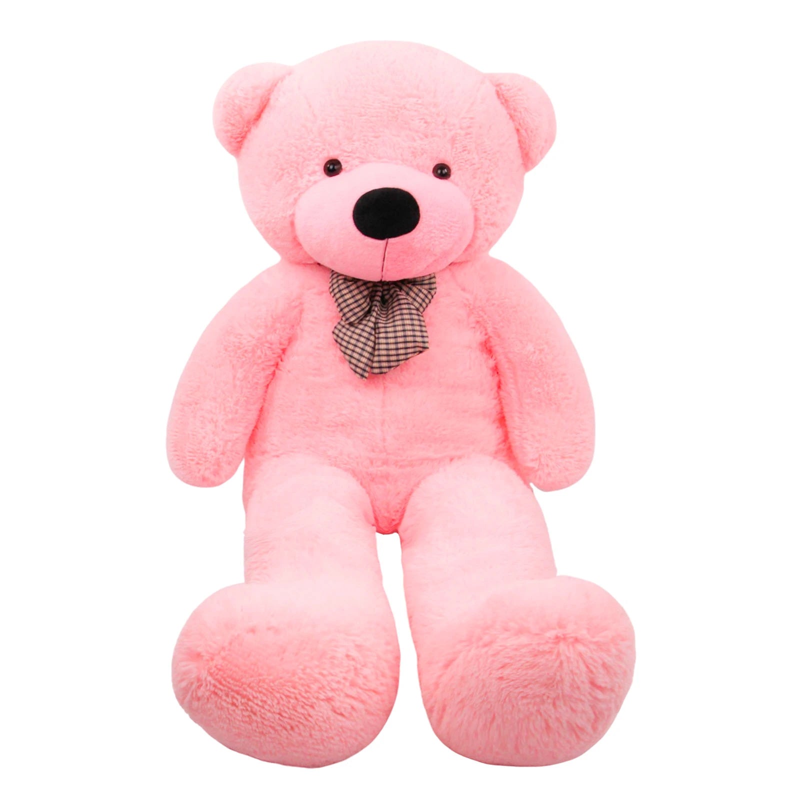 SRANWOW 3.7 feet 4.3 feet 5 feet 5.7 feet Giant Teddy Bear with Bow Tie, Super Soft Plush (Pink, 67 Inch)
