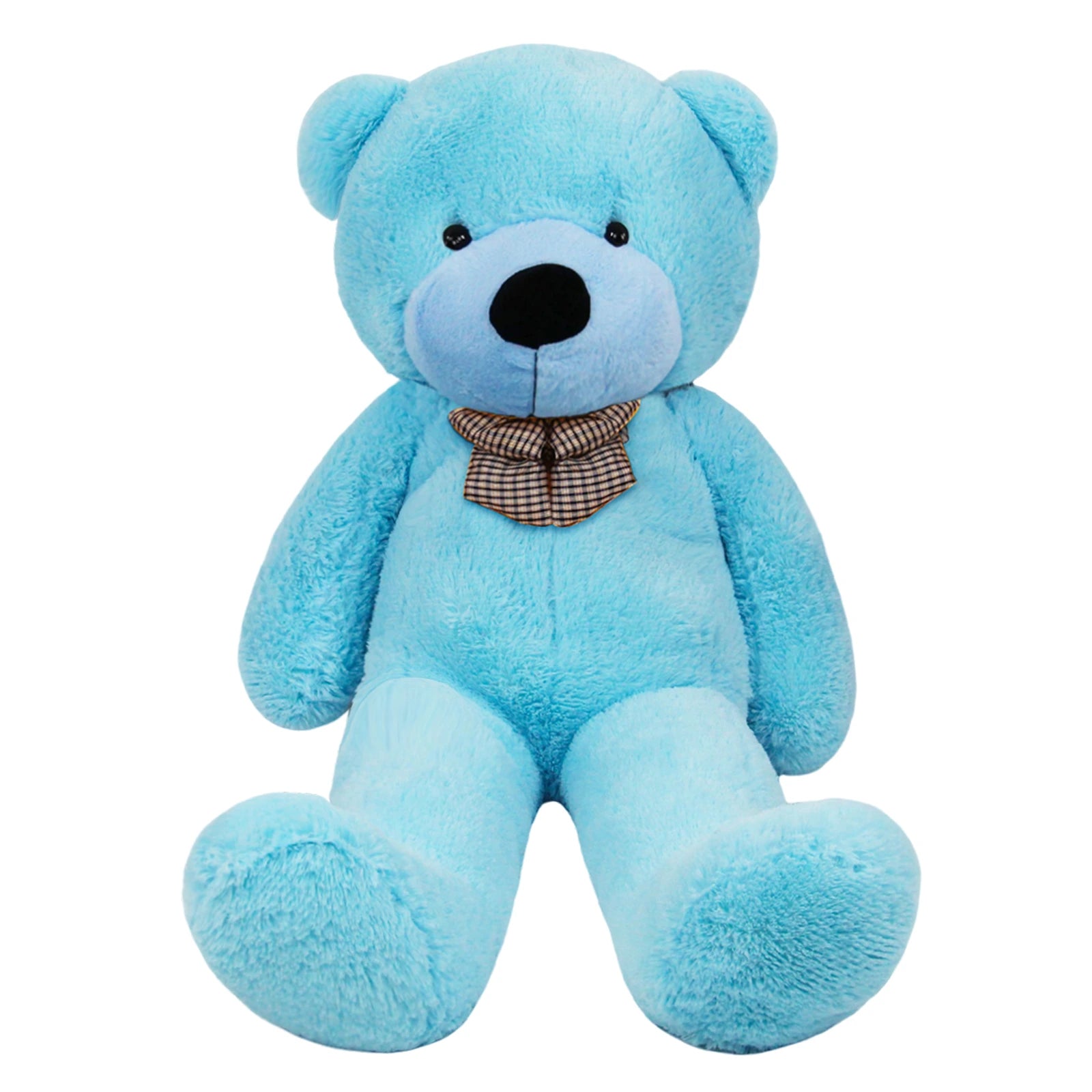 SRANWOW 3.7 feet 4.3 feet 5 feet 5.7 feet Giant Teddy Bear with Bow Tie, Super Soft Plush (Blue, 67 Inch)