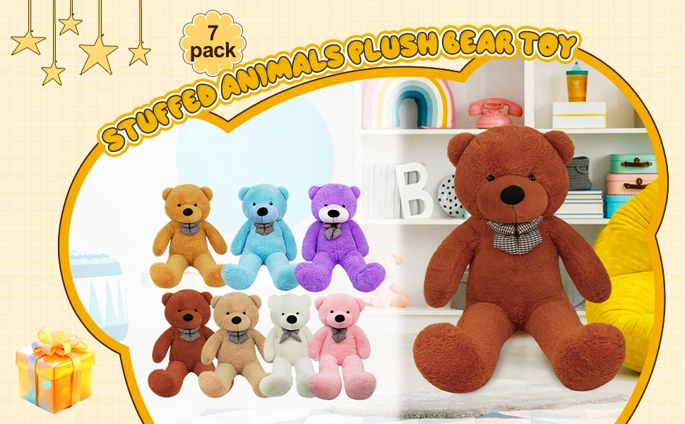 SRANWOW Giant Teddy Bear with Bow Tie, 59 Inches Tall, Super Soft Plush (Dark brown) - Detail 1