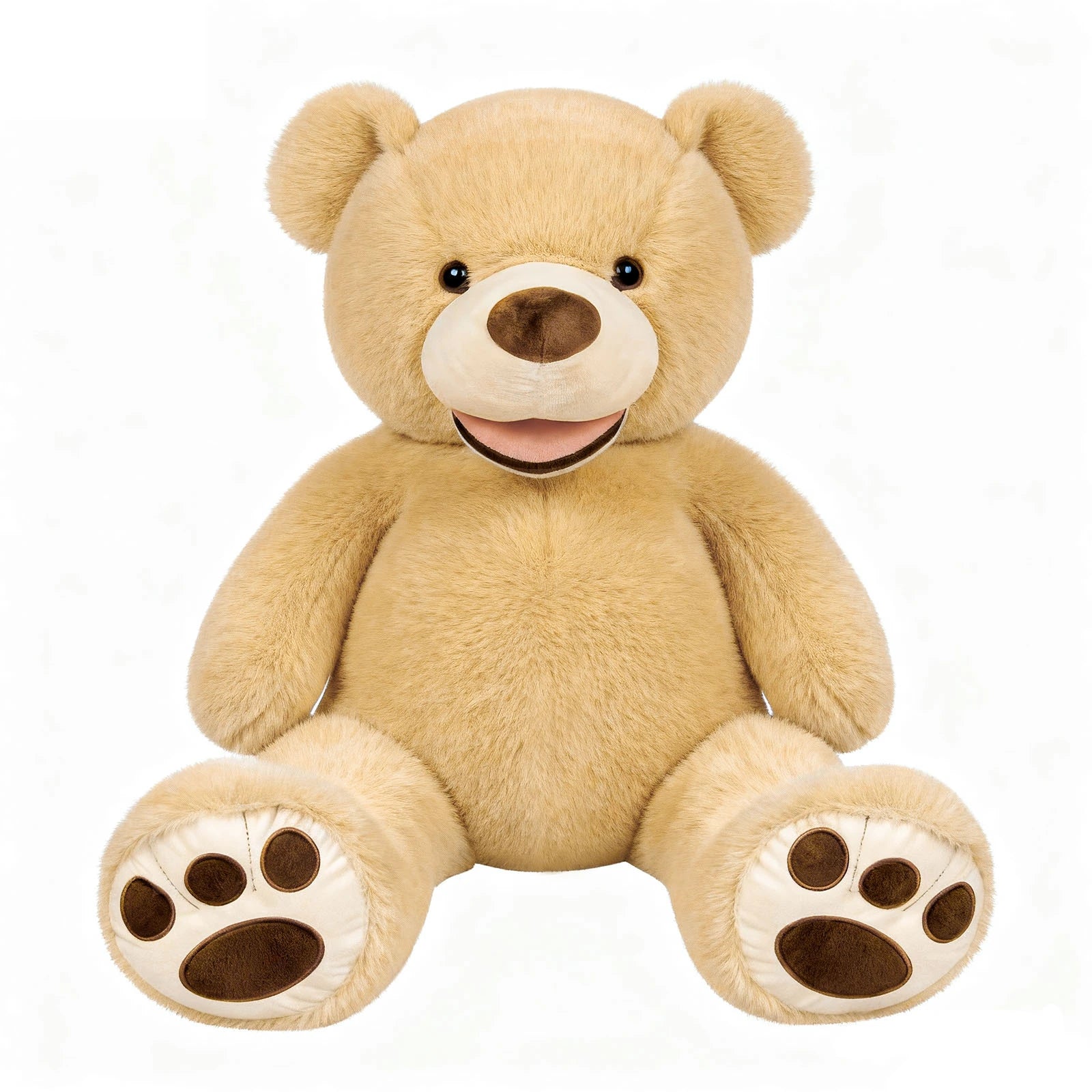 SRANWOW 52 Inches Giant Plush Teddy Bear Soft Gray Stuffed Animal with Paw Details (Light Brown)