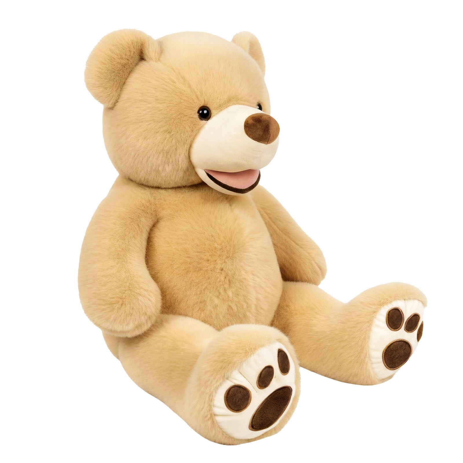 SRANWOW 52 Inches Giant Plush Teddy Bear Soft Gray Stuffed Animal with Paw Details (Light Brown)
