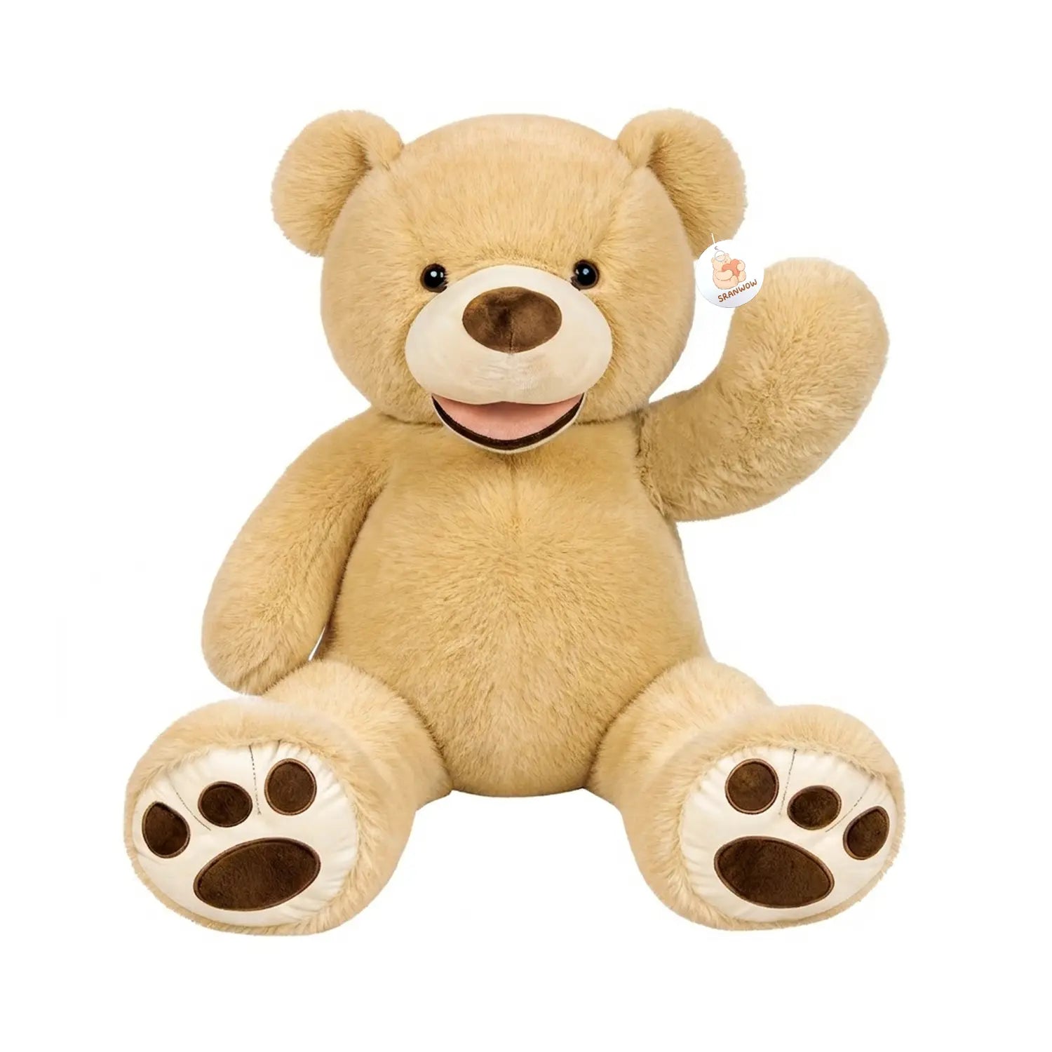 SRANWOW 52 Inches Giant Plush Teddy Bear Soft Gray Stuffed Animal with Paw Details (Light Brown)